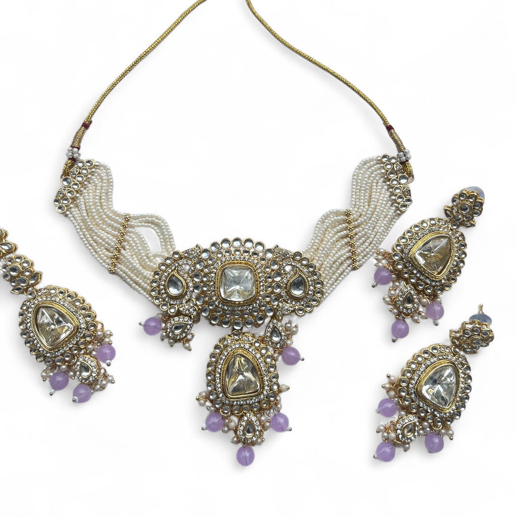 Asian lilac necklace set 