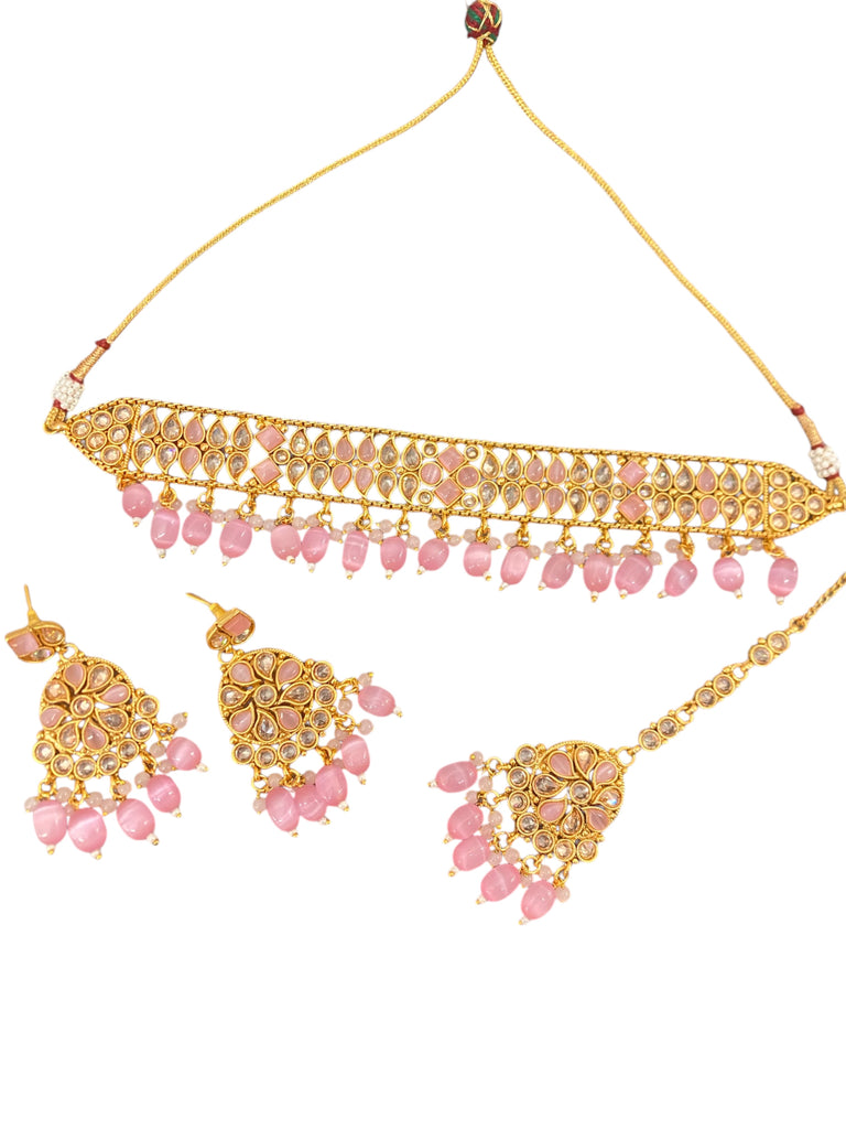 Pink Asian Necklace Set 