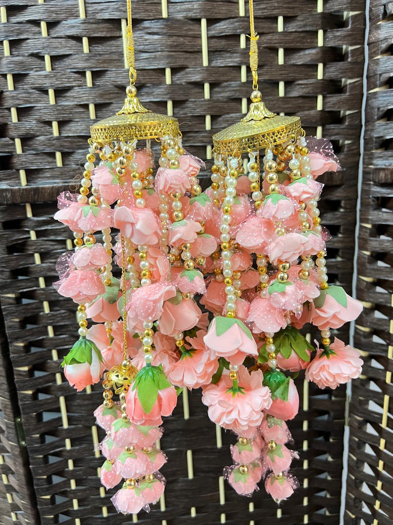 Desi pink flower jewellery 