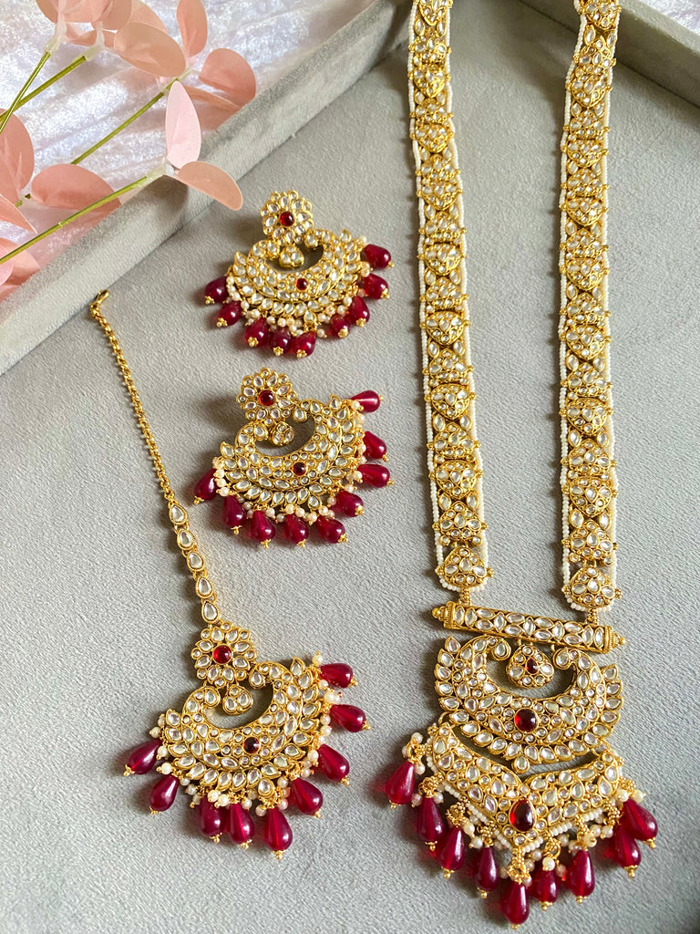 Pakistani Indian long necklace set 
