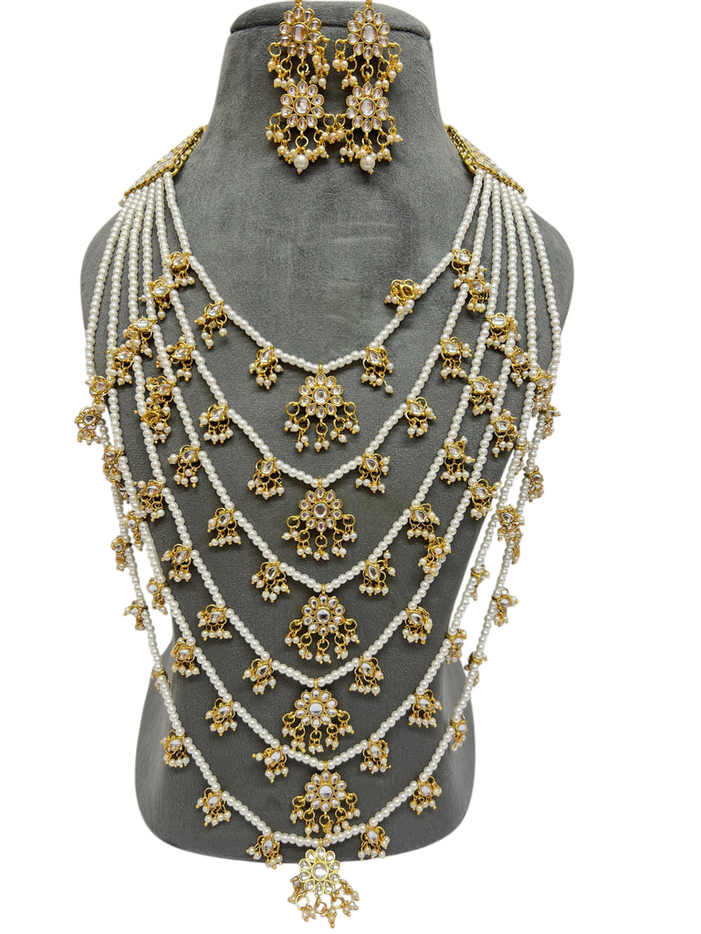 White long Kundan necklace set