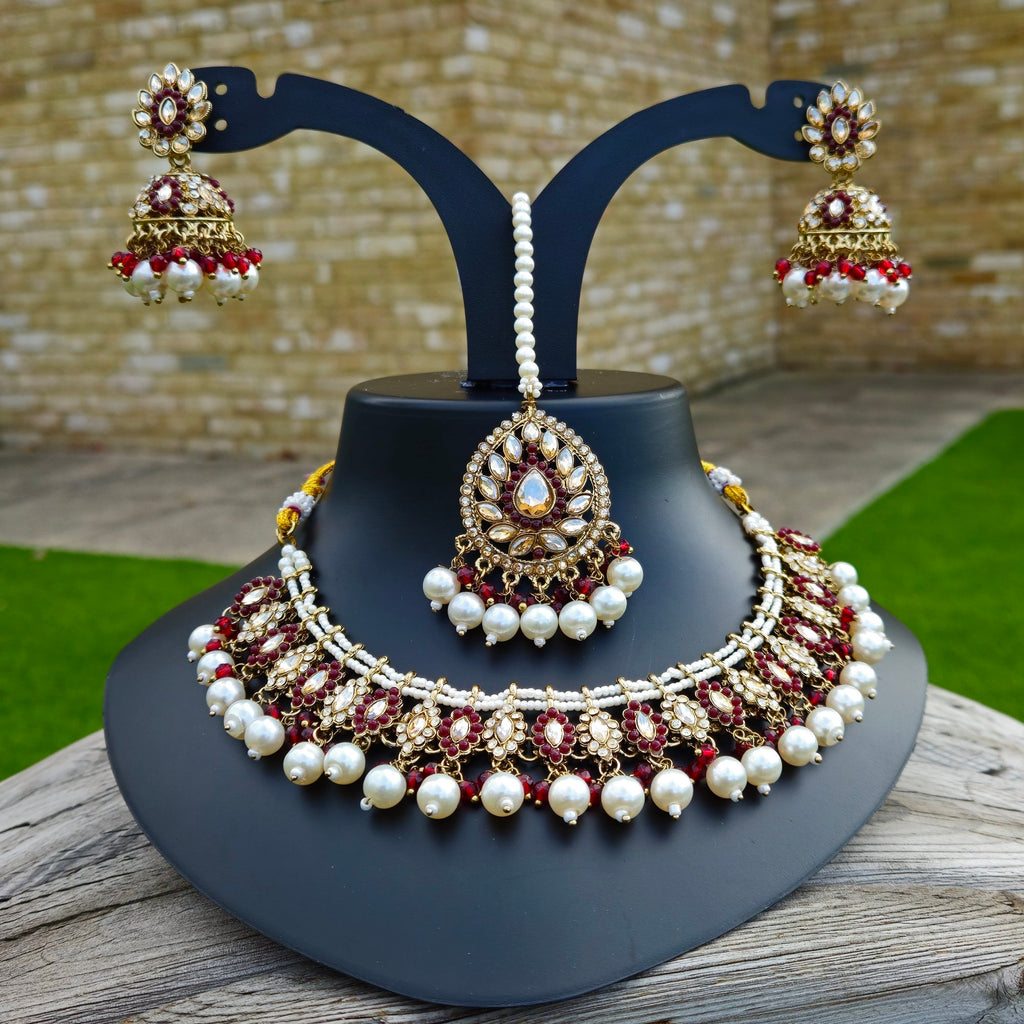 Jhumka tikka earrings set