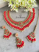 red gold plated necklace set