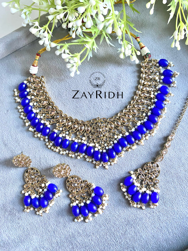 gold plated indian necklace set