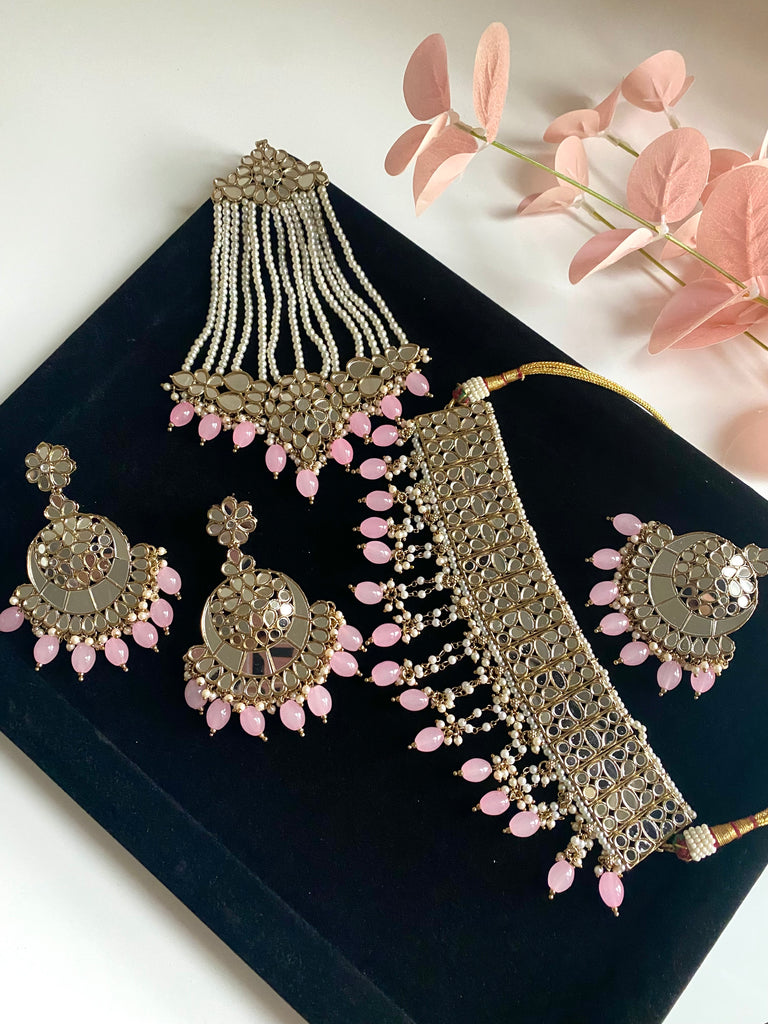 Pink Indian Bridal Necklace set