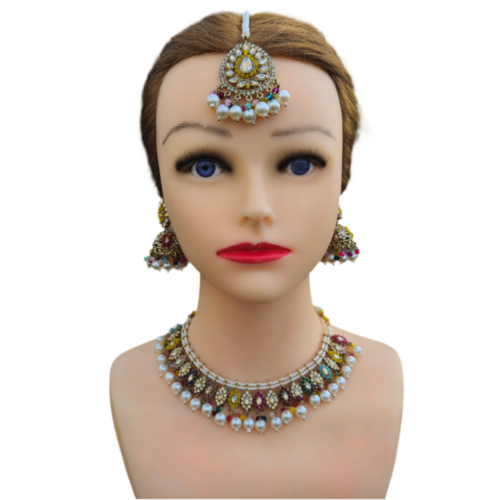 Jhumka tikka earrings set 
