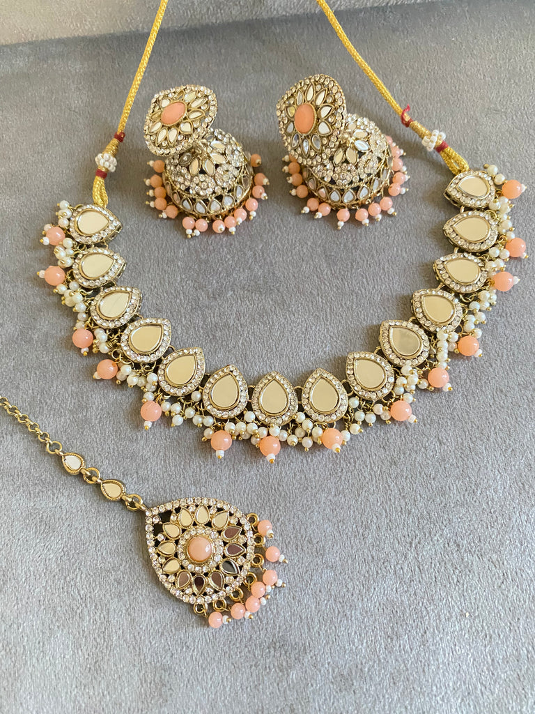 Peach Asian jewellery set