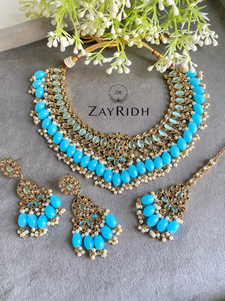turquoise blue necklace set