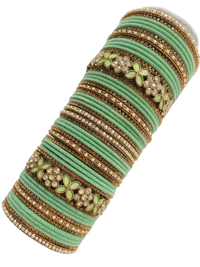 Asian Indian Bangles set in mint green 