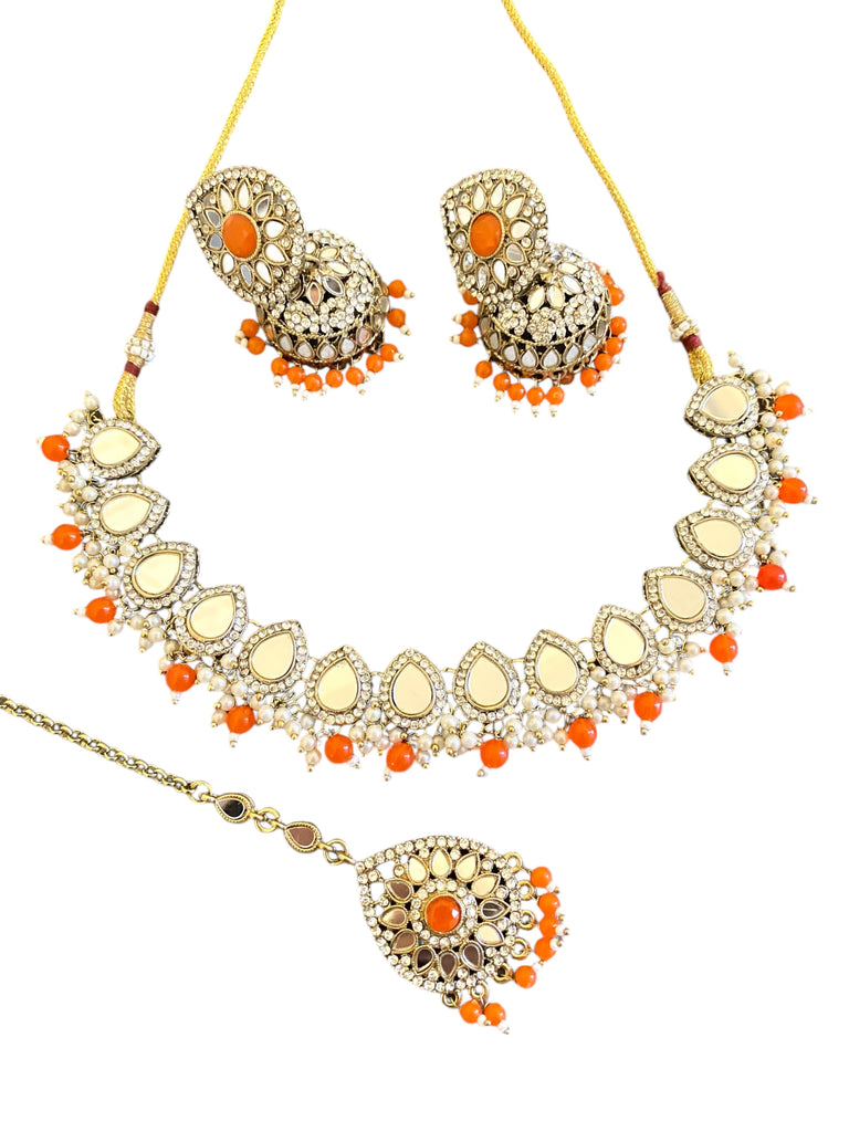 Orange Asian Necklace set 