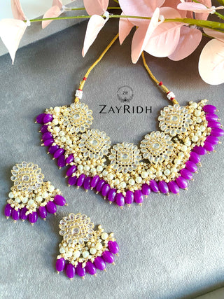 purple necklace set for Asian wedding