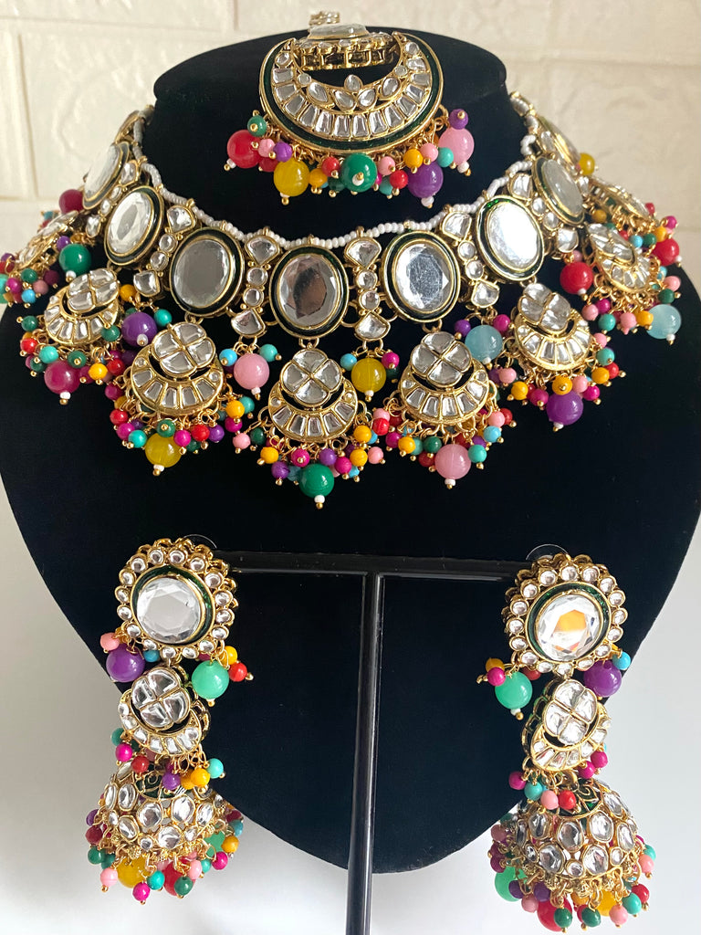 Indian multicolour necklace set