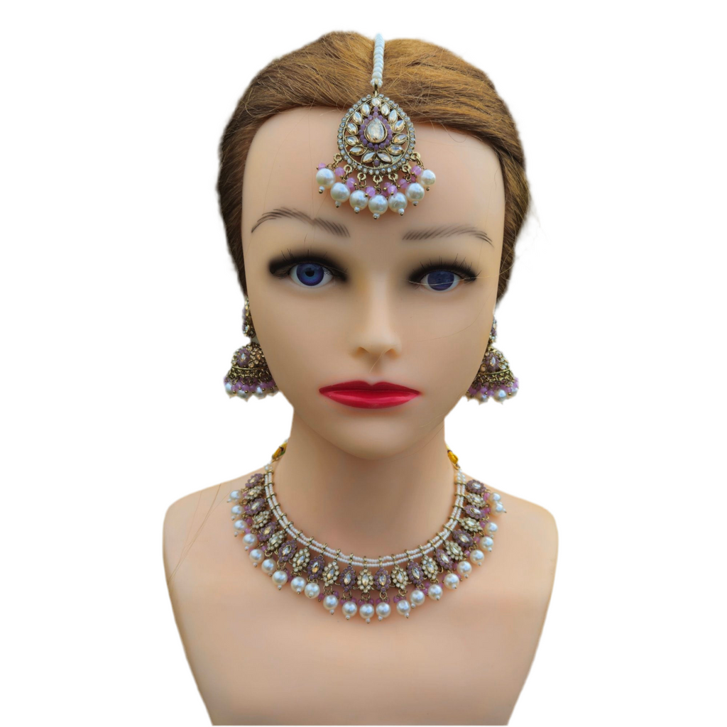 Baby pink Asian necklace set 
