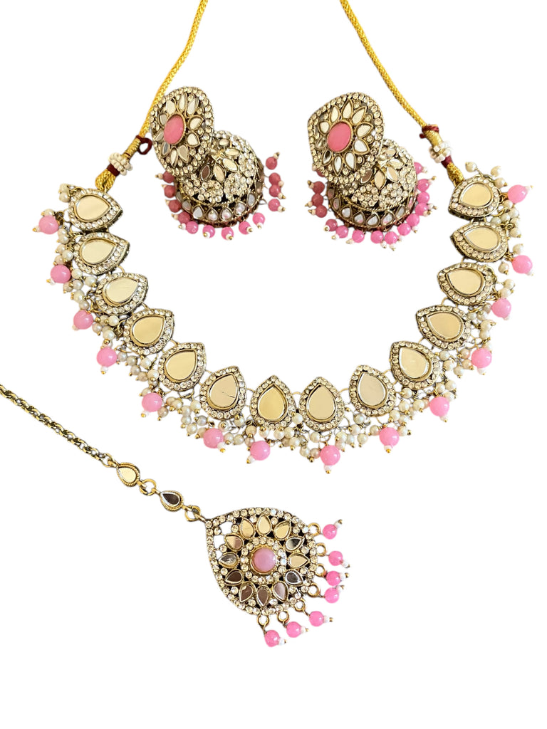 Pink Asian necklace set 