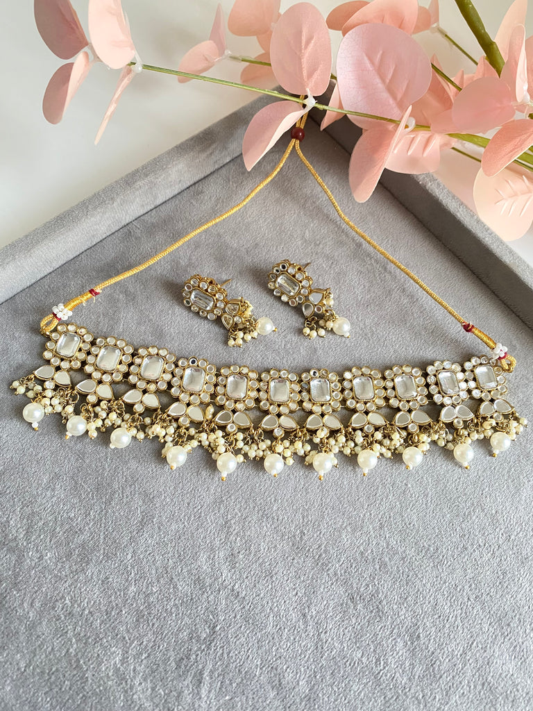 Asian Indian pearl gold choker 