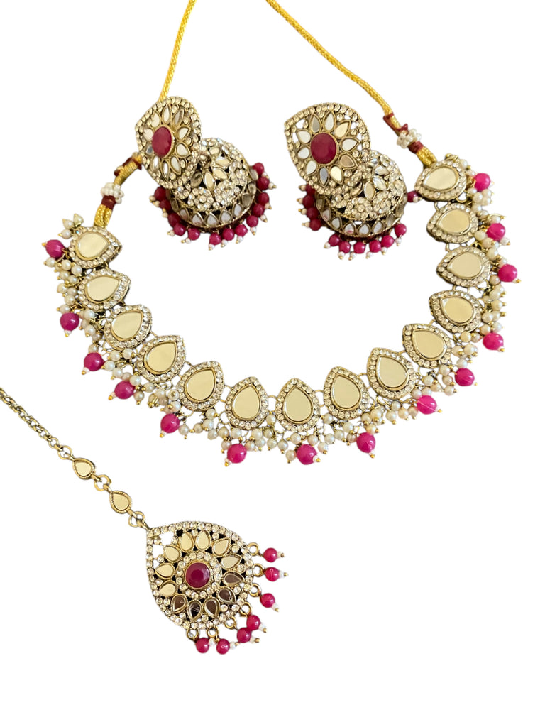 Pink Asian jewellery set