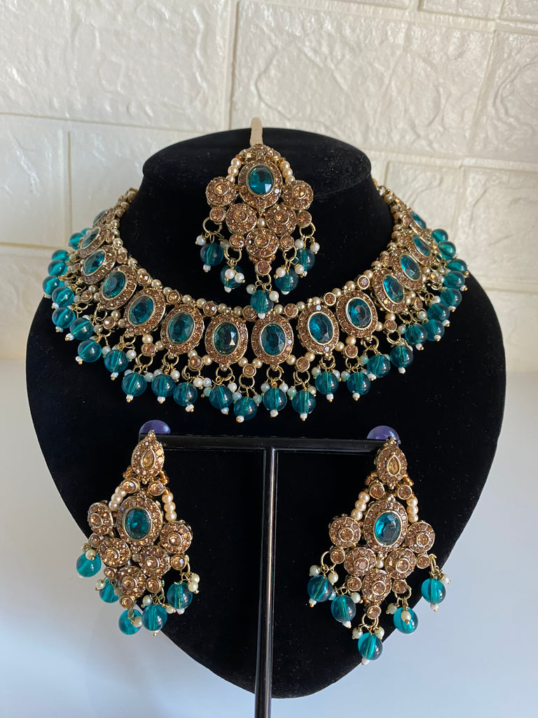Green Indian necklace set