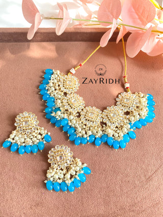 blue artificial jewellery for wedding