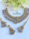 grey gold plated necklace set