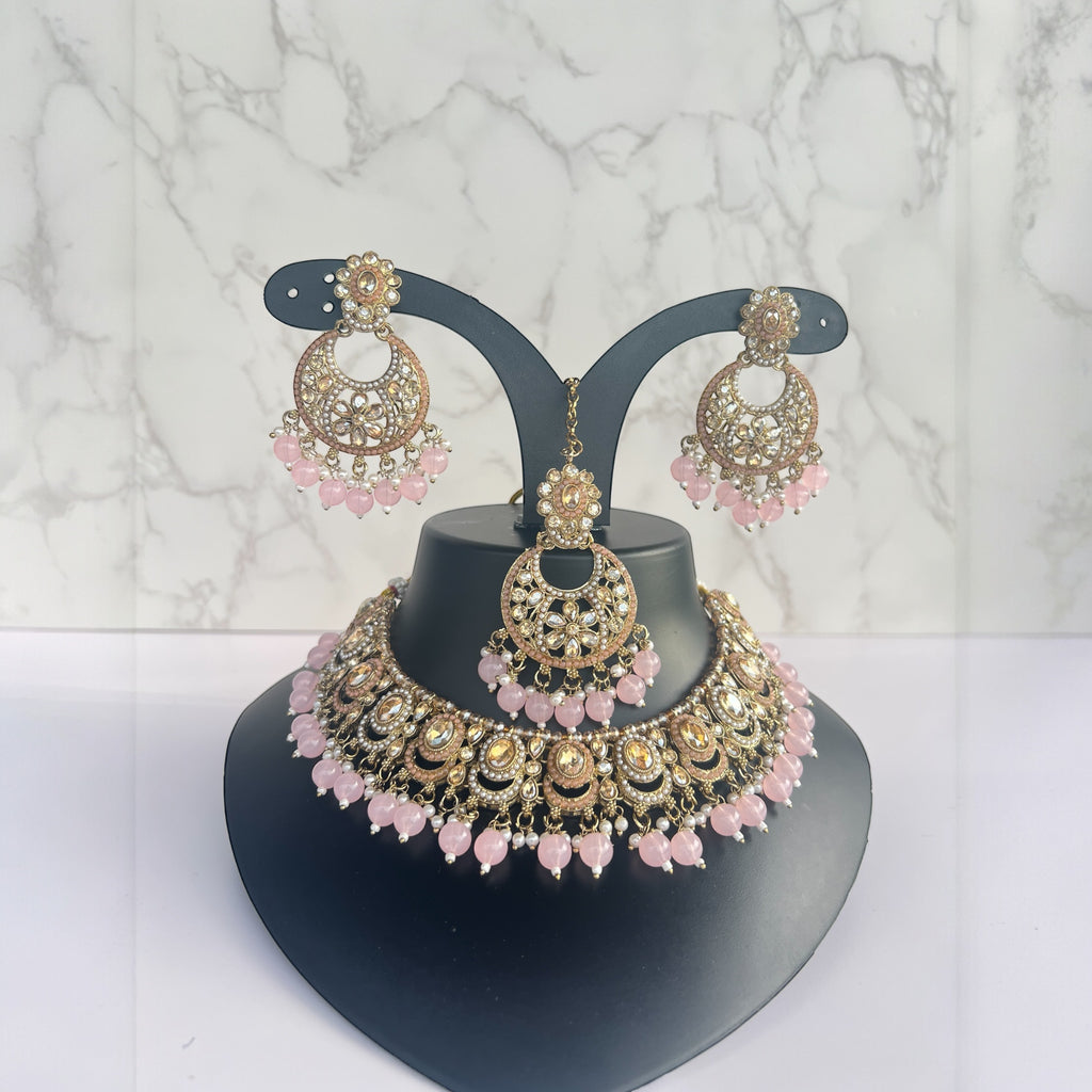 Pink Indian wedding jewellery 