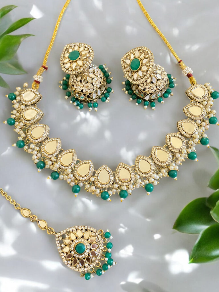 Green Indian necklace set 