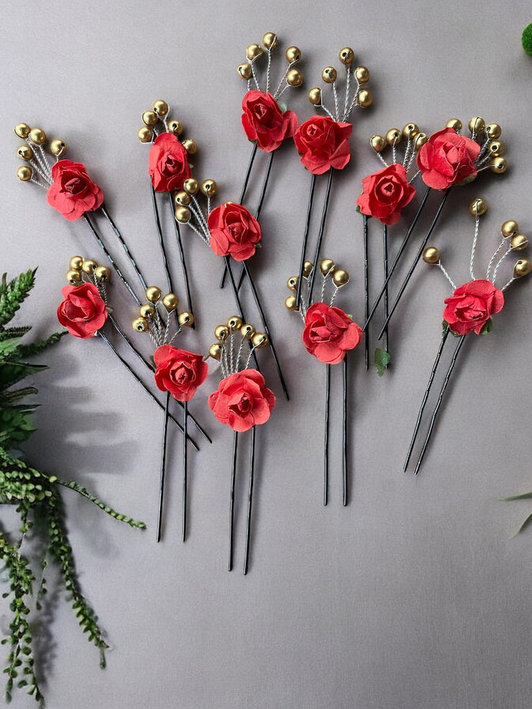 Artificial flower hair pin 