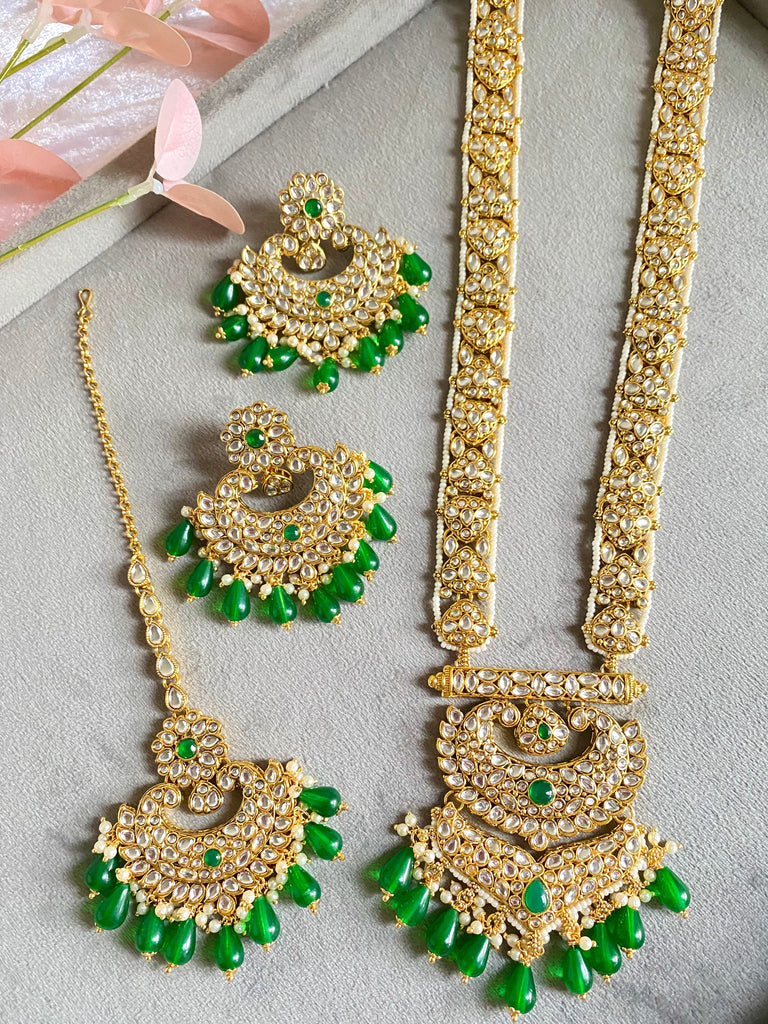Green Necklace jewellery set 