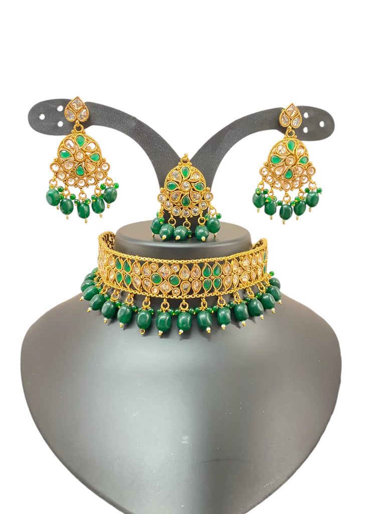 Green Asian jewellery set 