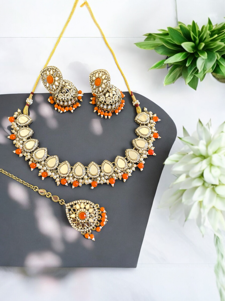 Mirror Asian jewellery set 