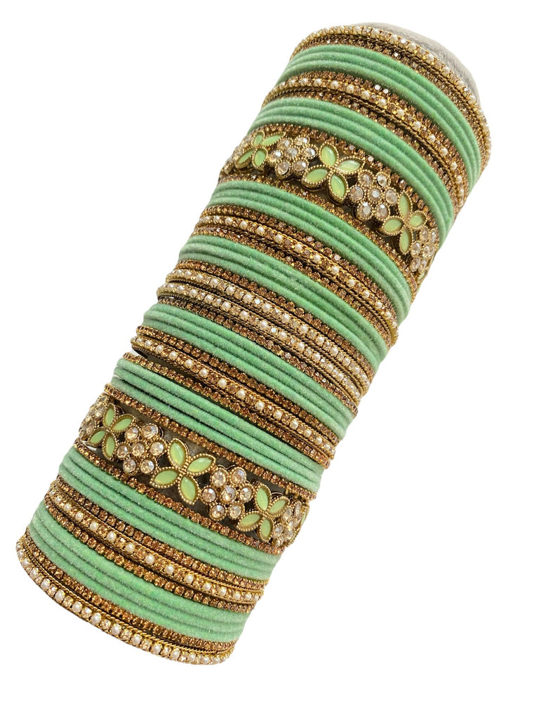 Bangles set in mint green 