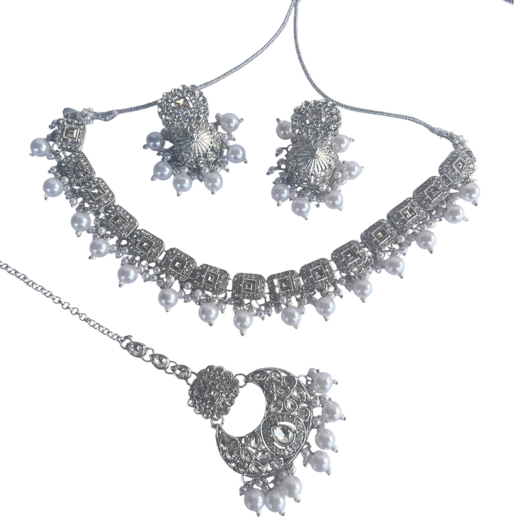 Asian silver necklace set