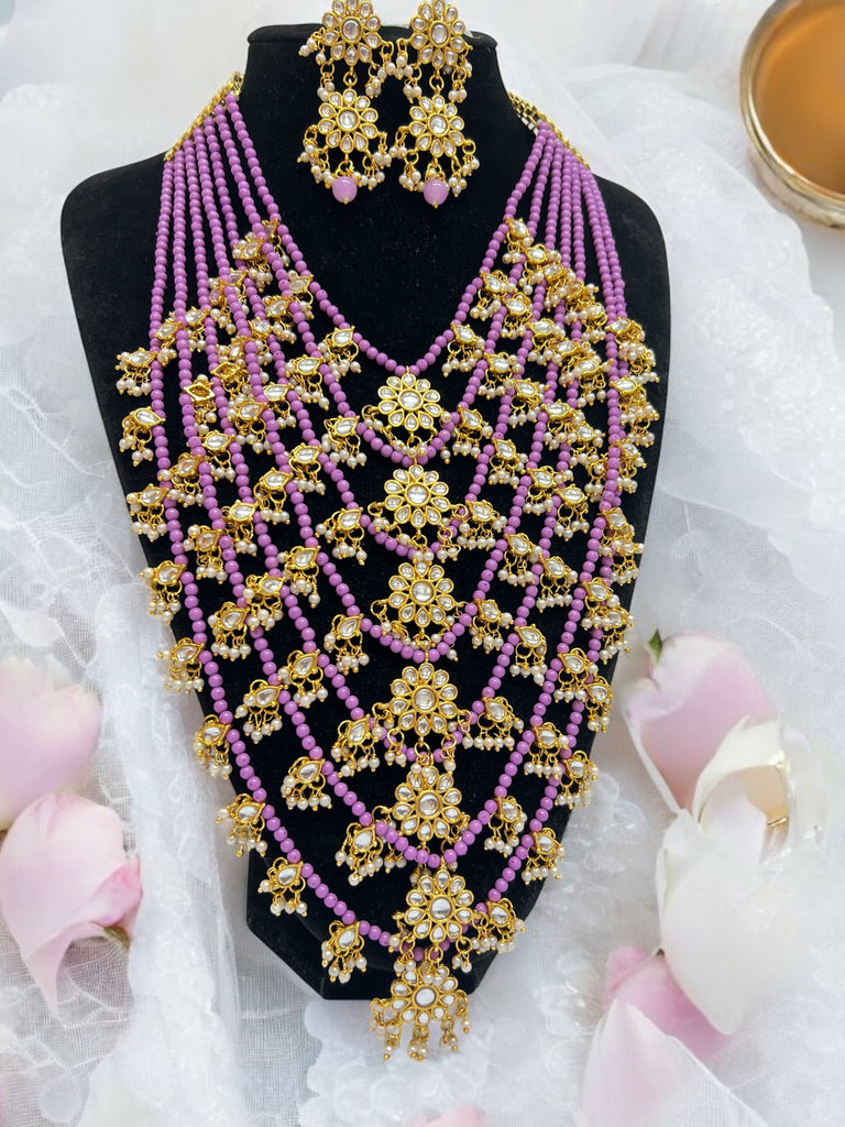 Purple Asian jewellery set 