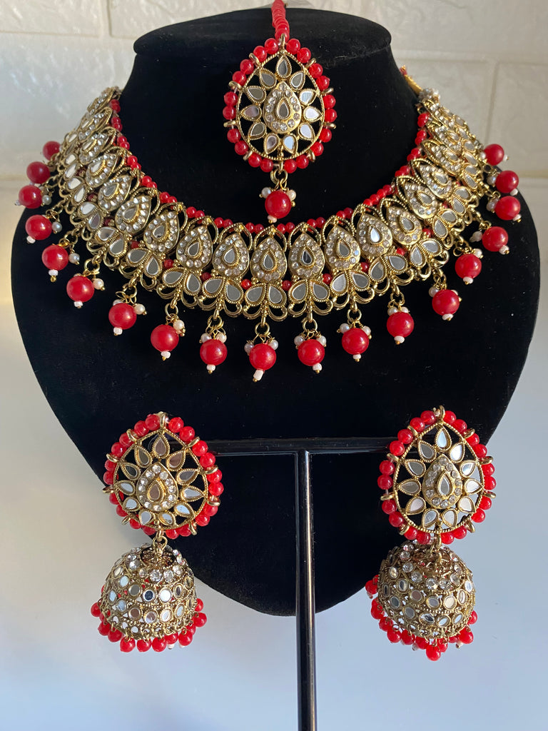 Red Indian necklace set