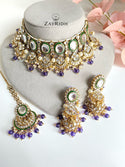 Rayah Blue Necklace Tikka & Earrings Set