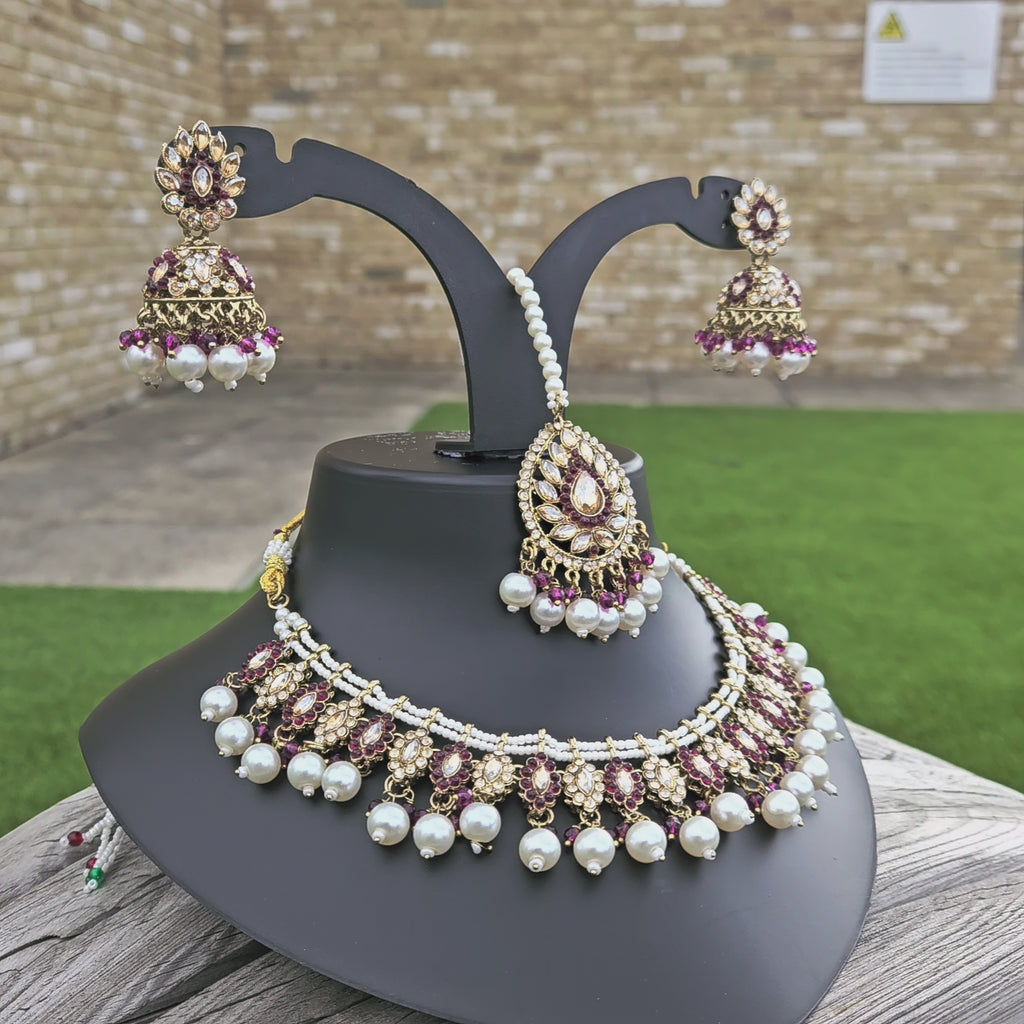 Purple Wedding Jewellery Set 