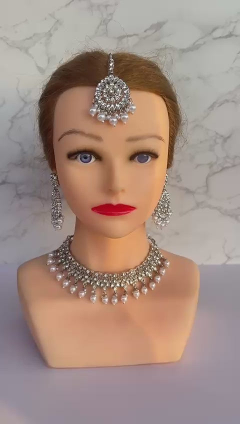 Asian Silver plates necklace set