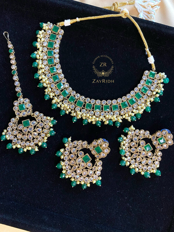 Zarin Green Necklace Set