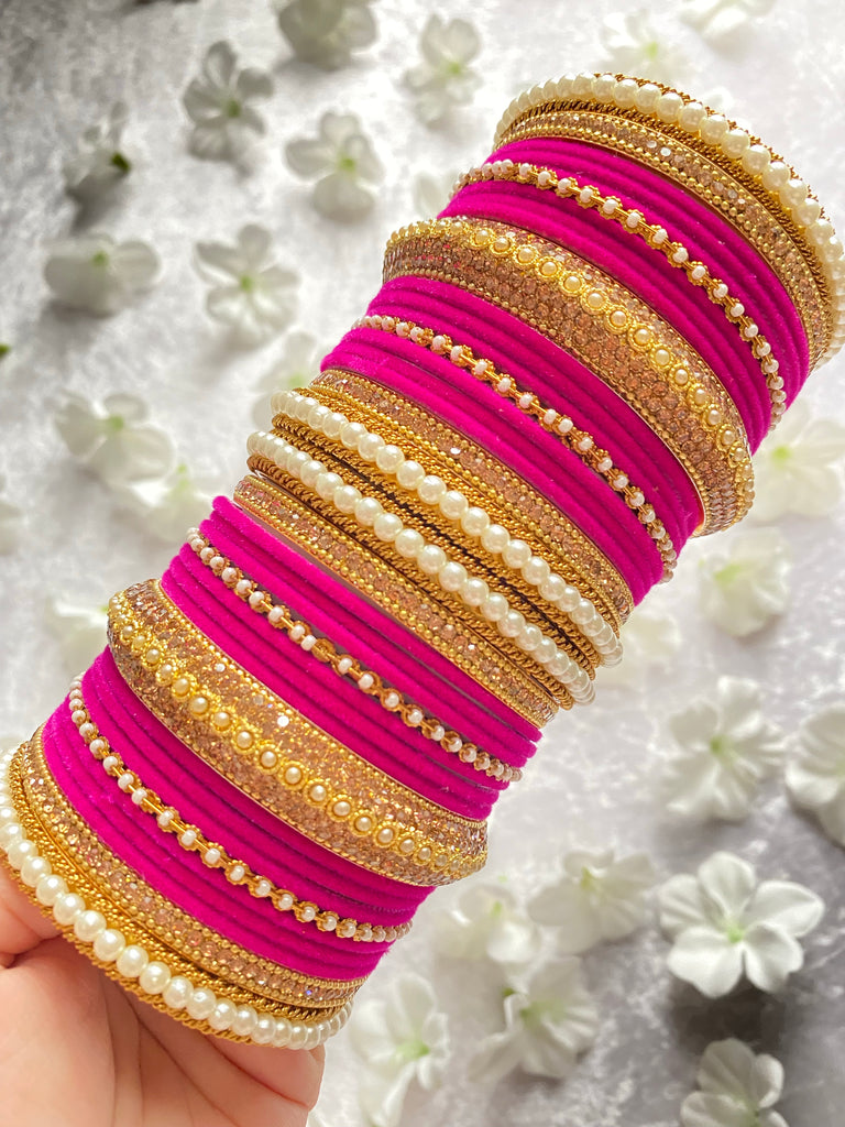 Pink bridal bangles set