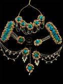 Sneha Teal Green Necklace Set