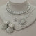 Indian choker necklace set in white