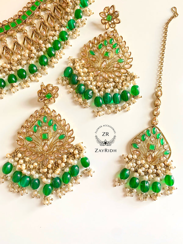 Jannat Green Necklace Set