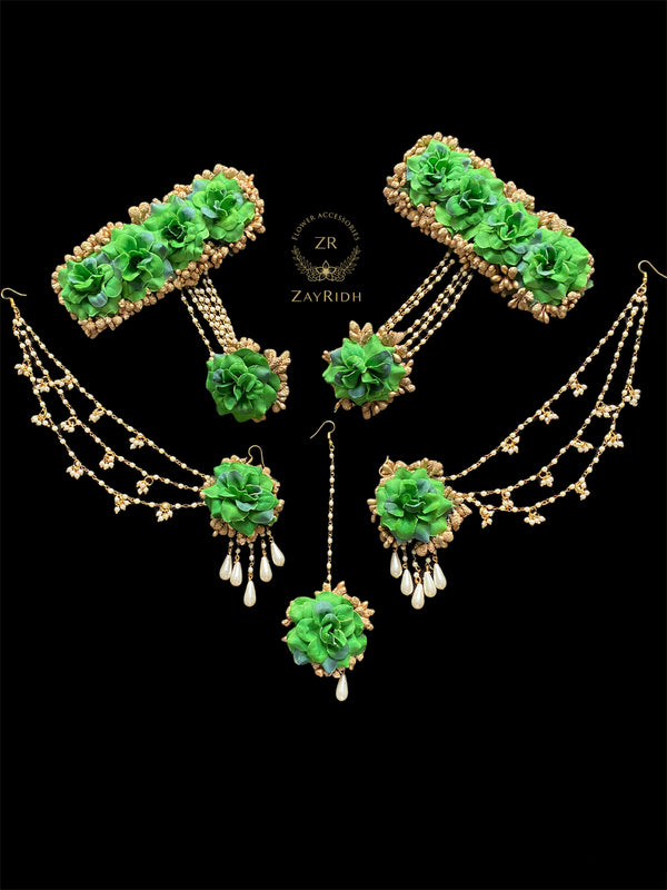 Green Bracelet Earring Set
