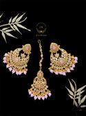 Baby Pink Earrings and Tikka Set D9