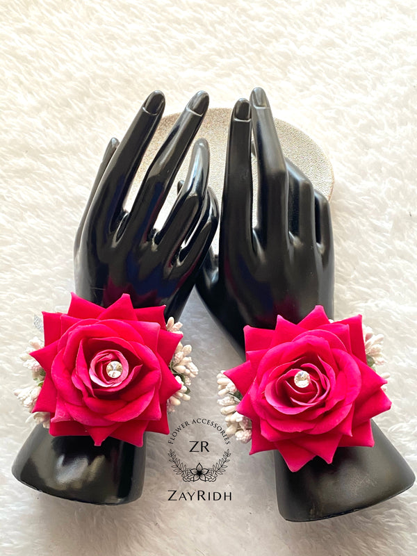 X2 Hot Pink Flower Bracelets