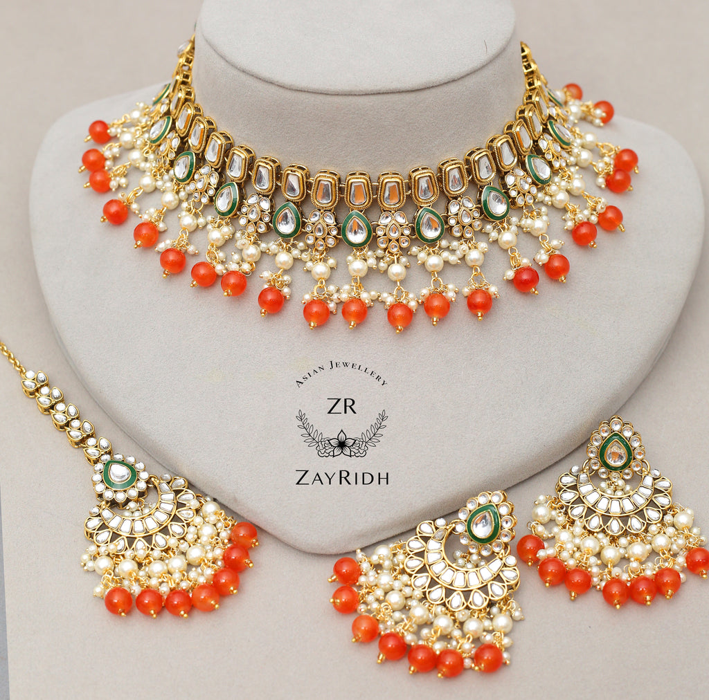 orange choker set