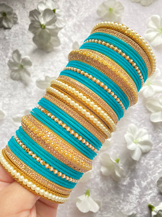 Pearl Turquoise Bangle Set