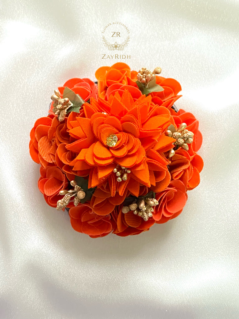 Orange Flower Hair Bun