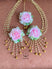 pink flower earring and tikka set