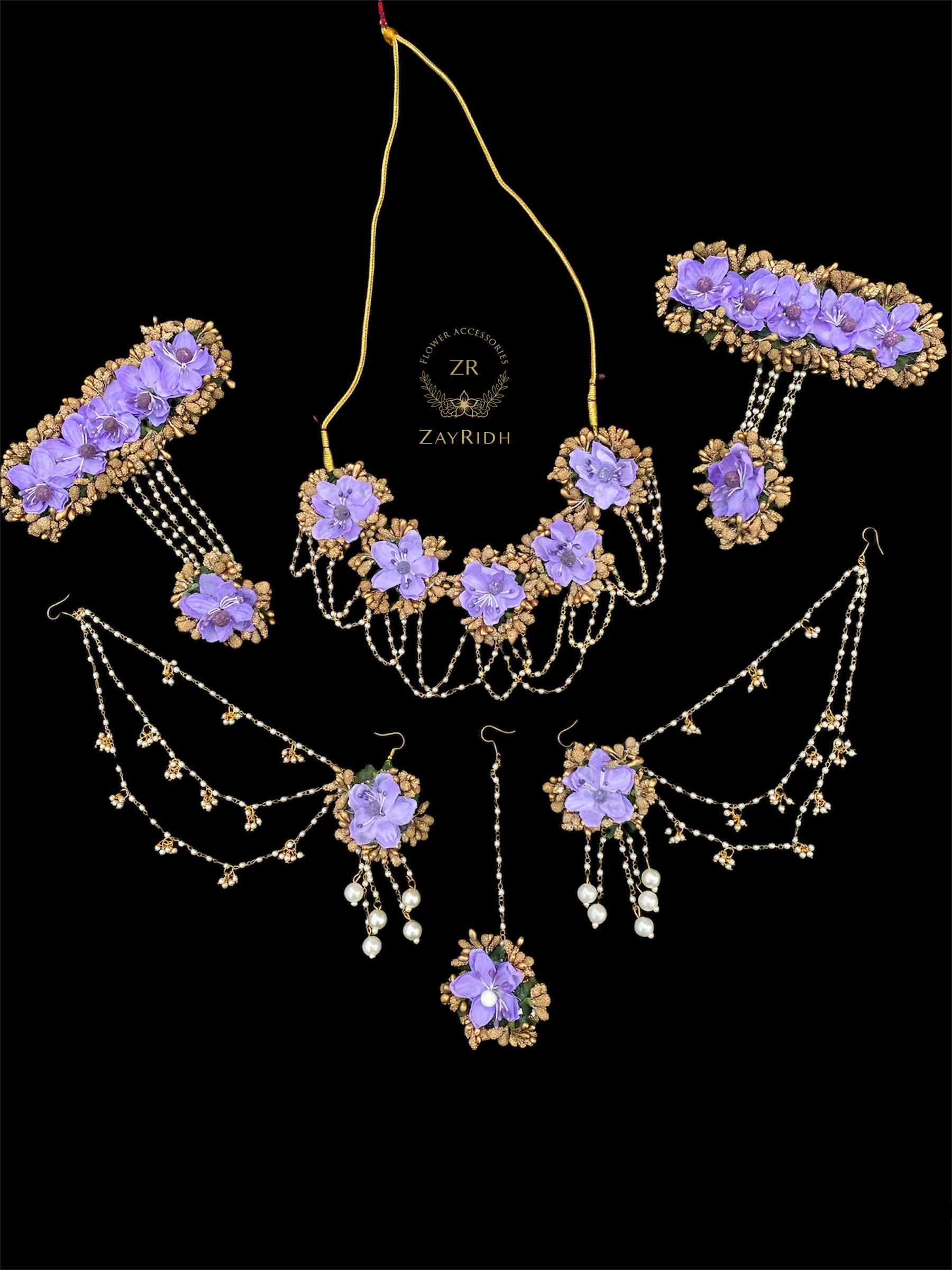 Aria Purple Bridal Flower Jewellery – Zayridh