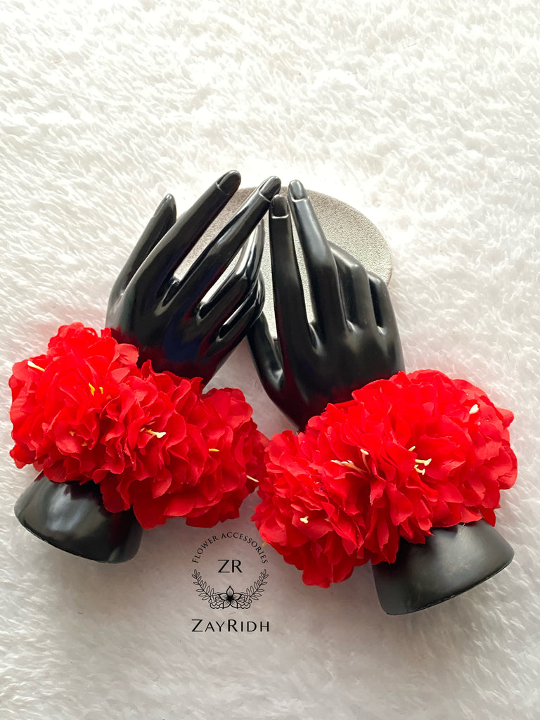 red flower bracelets